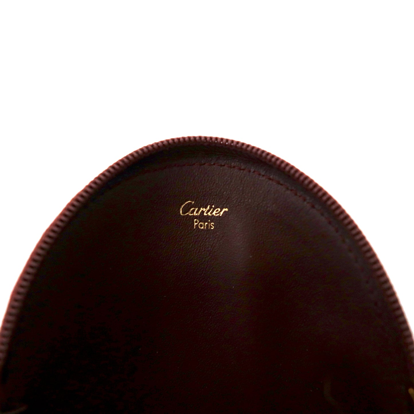 Cartier コインケース 小銭入れ ボルドー レザー マストライン ラウンド 丸型 オールド スペイン製