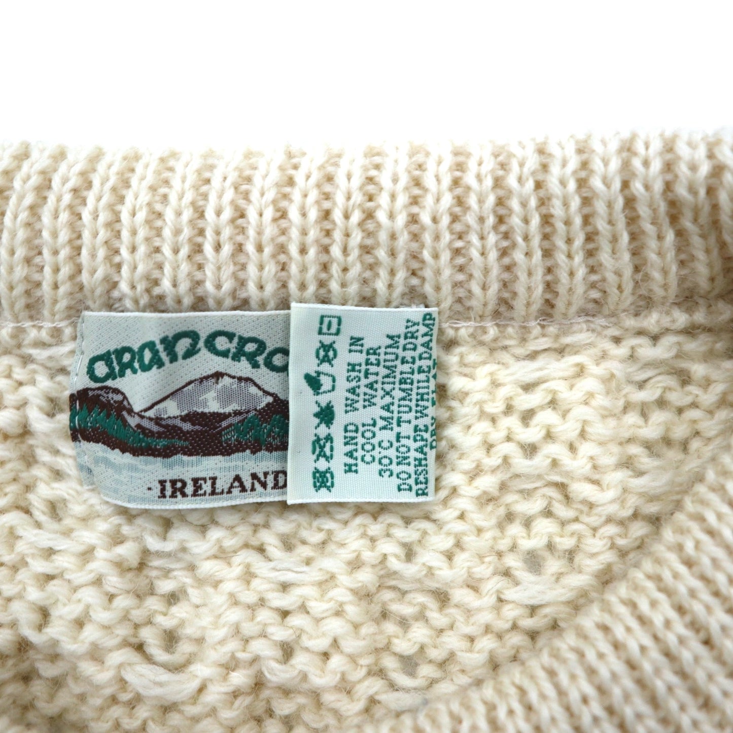 Aran Crafts 90s Fisherman Sweater アランニット フィッシャーマン セーター XL 生成り ウール アイルランド製