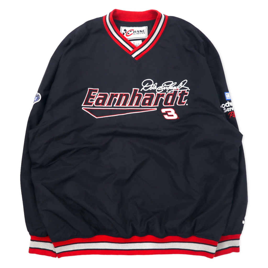 日本然リトテ-古着オンライン-CHASE AUTHENTICS リブライン ピステ レーシングジャケット XL ブラック ナイロン Earnhardt レーシング ビッグサイズ-CHASE AUTHENTICS Ribline Piste Racing Jacket XL Black Nylon Earnhardt Racing Big Size