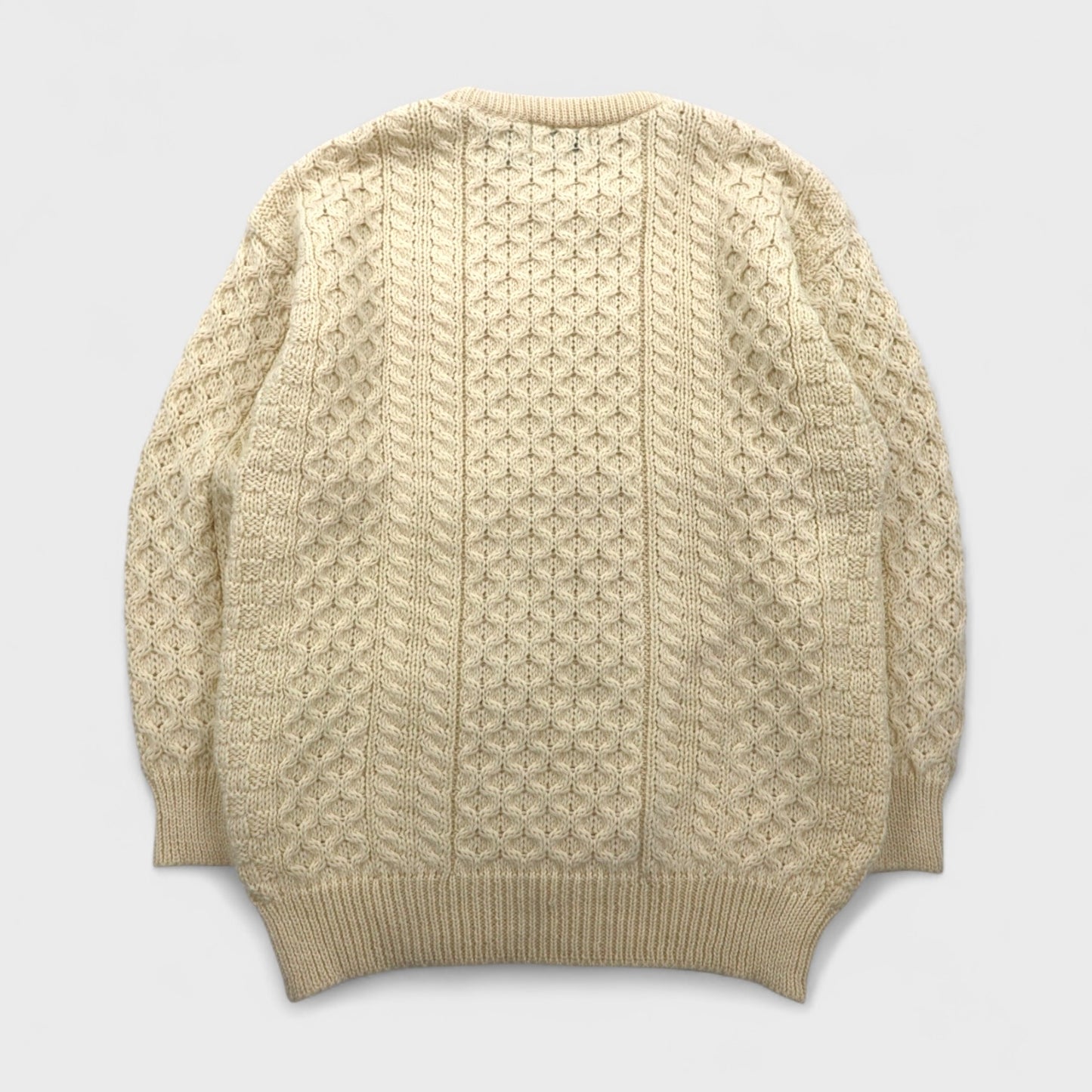 Aran Crafts 90s Fisherman Sweater アランニット フィッシャーマン セーター XL 生成り ウール アイルランド製