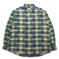 MISSONI SPORT 90年代 ボタンダウンシャツ L グリーン イエロー チェック コットン ビッグサイズ