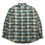 MISSONI SPORT 90年代 ボタンダウンシャツ L グリーン イエロー チェック コットン ビッグサイズ