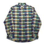 MISSONI SPORT 90年代 ボタンダウンシャツ L グリーン イエロー チェック コットン ビッグサイズ