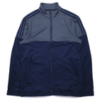 adidas スタンドカラートラックジャケット ジャージ 2XL バイカラー ネイビー グレー ポリエステル 3ストライプ