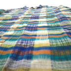 MISSONI SPORT 90年代 ボタンダウンシャツ L グリーン イエロー チェック コットン ビッグサイズ