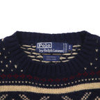Polo Ralph Lauren 90年代 ノルディック ニット セーター M ネイビー ウール 羊毛 フェアアイル