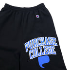 Champion Easy Sweatpants L Black Cotton Fleece Lining College Print PURCHASE COLLEGE Made in El Salvador
