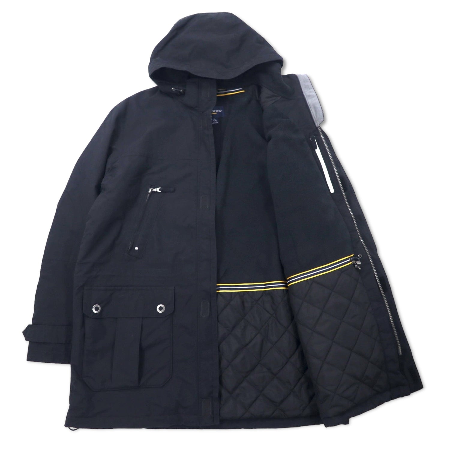 Lands' END Squall Winter HOODIE COAT XL Navy Nylon Waterproof 