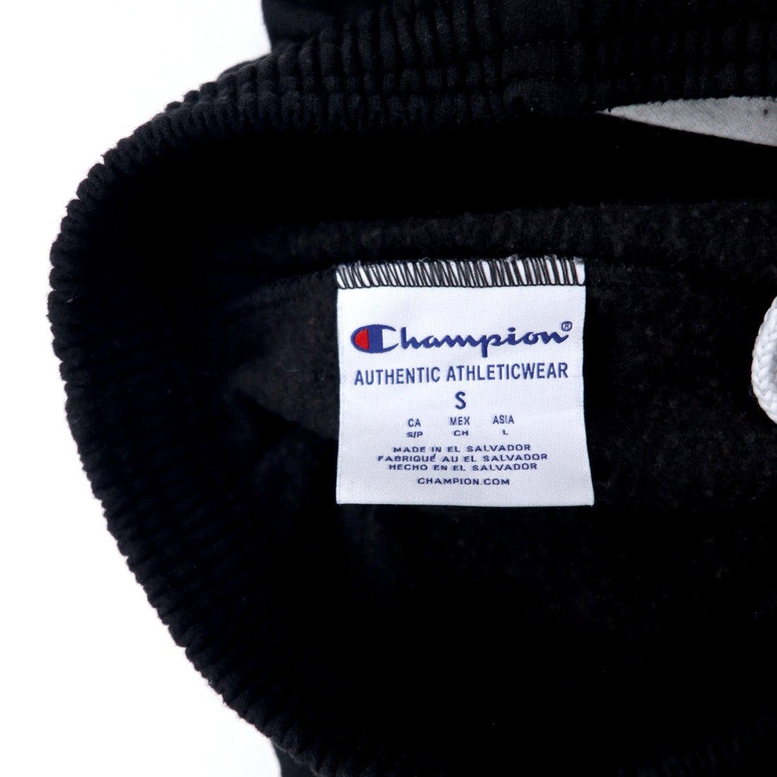 Champion Easy Sweatpants L Black Cotton Fleece Lining College Print PURCHASE COLLEGE Made in El Salvador