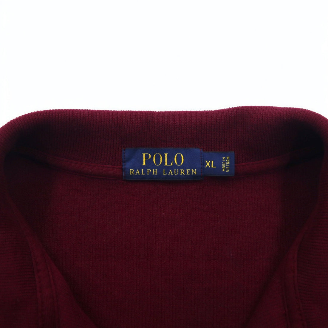 POLO RALPH LAUREN Half-Zip Sweatshirt, XL, Bordeaux, Cotton, Small Pony Embroidery
