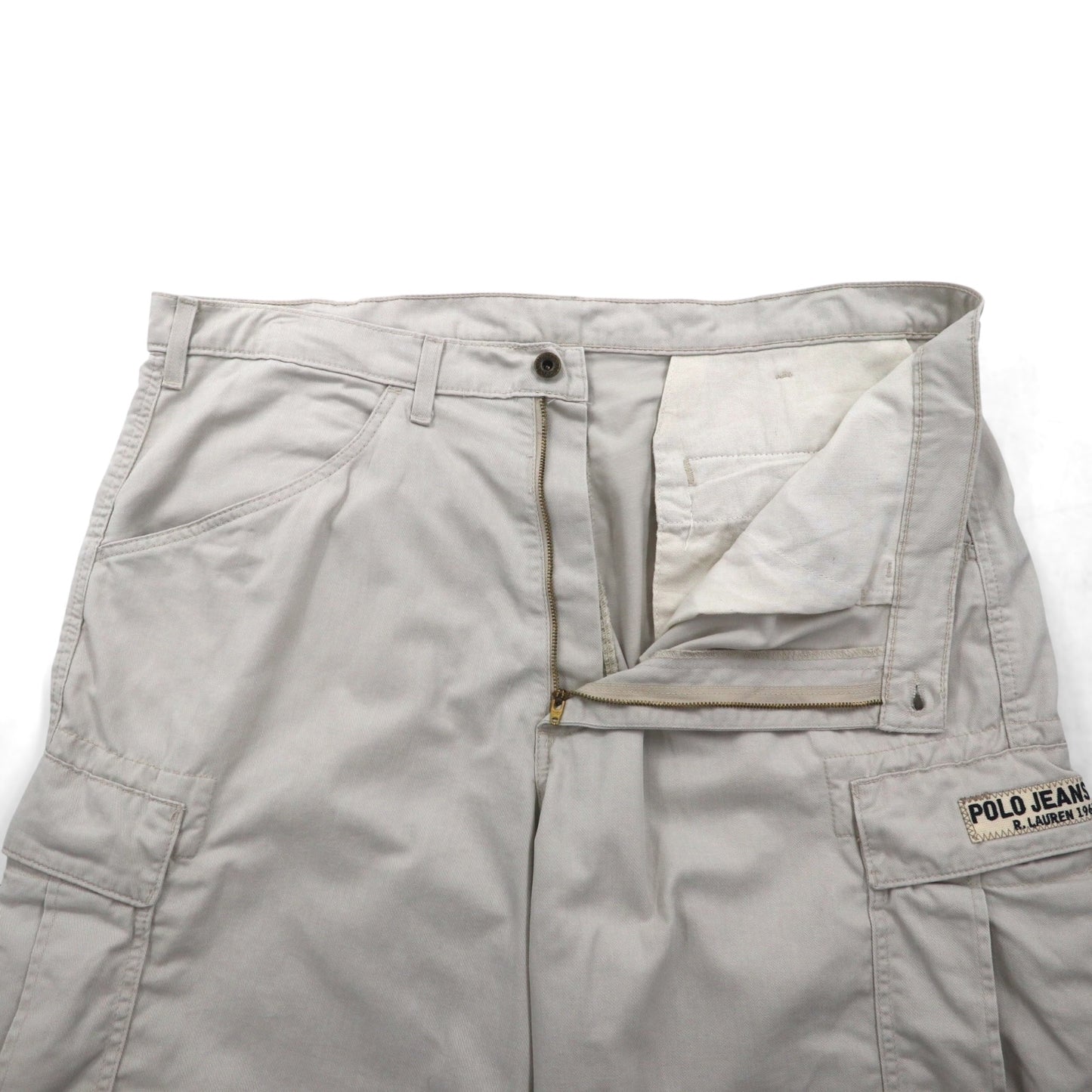 POLO JEANS CO. RALPH LAUREN 90年代 バギー ショート カーゴパンツ FREIGHTER SHORT ハーフパンツ XL ベージュ コットン