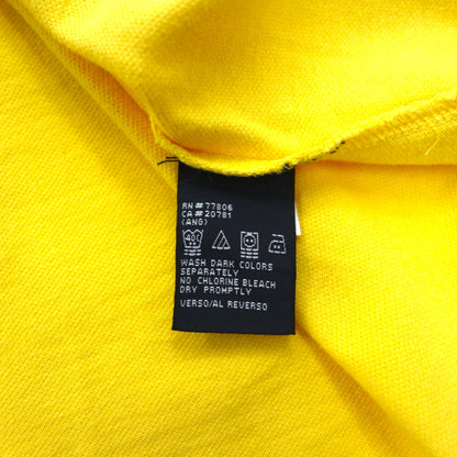 TOMMY JEANS 90年代 オープンカラー ポロシャツ L イエロー ワンポイントロゴ刺繍 パキスタン製