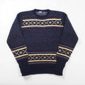 Polo Ralph Lauren 90年代 ノルディック ニット セーター M ネイビー ウール 羊毛 フェアアイル