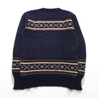 Polo Ralph Lauren 90年代 ノルディック ニット セーター M ネイビー ウール 羊毛 フェアアイル