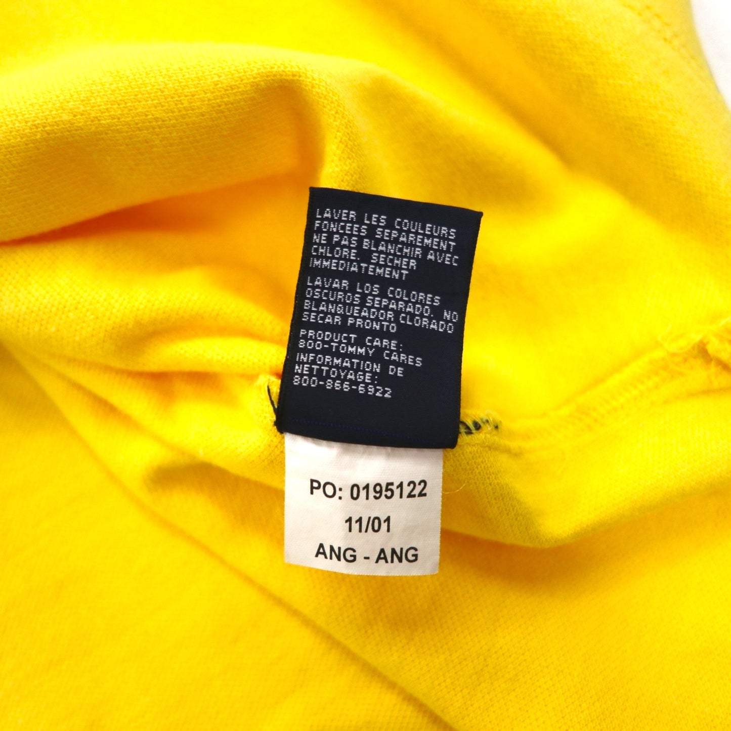 TOMMY JEANS 90年代 オープンカラー ポロシャツ L イエロー ワンポイントロゴ刺繍 パキスタン製