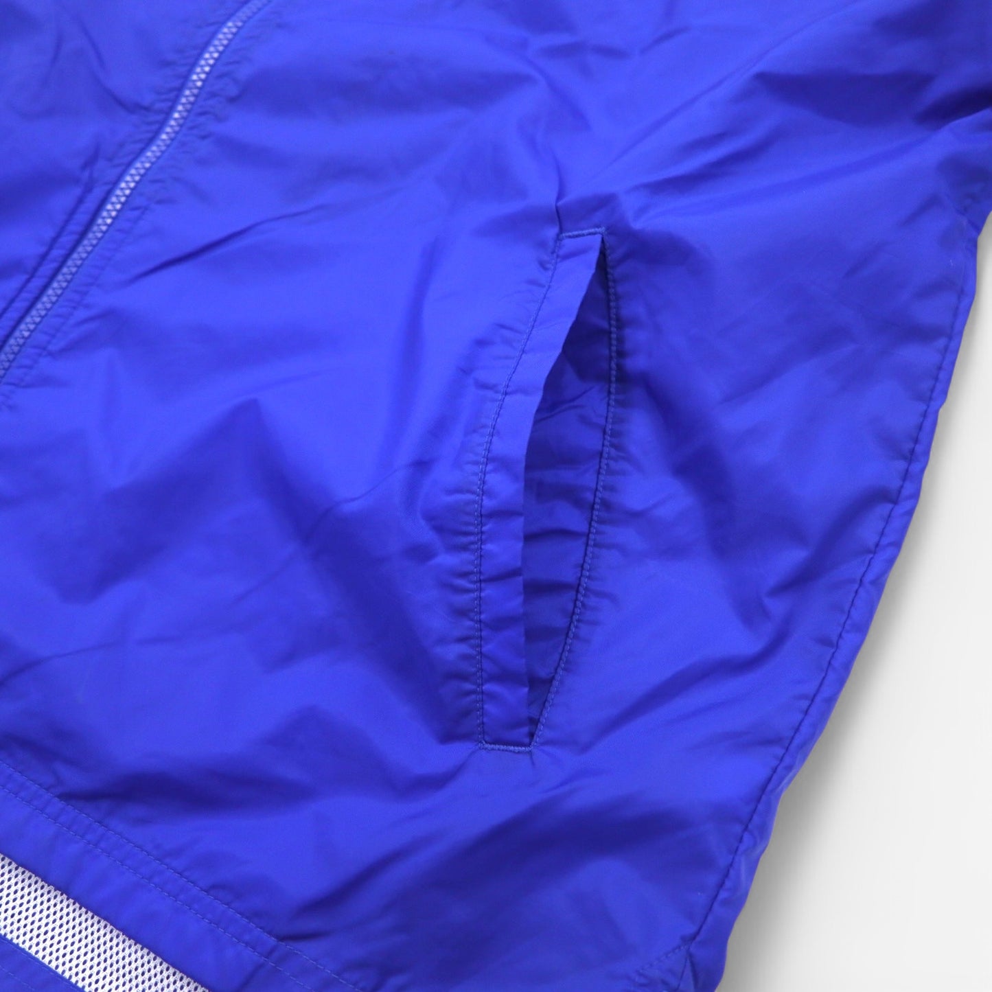 adidas TEAM 00年代 ナイロンジャケット トラックジャケット M ブルー ロゴ刺繍 サイドライン