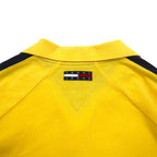 TOMMY JEANS 90s Open Collar Polo Shirt L Yellow One Point Logo Embroidery Made in Pakistan