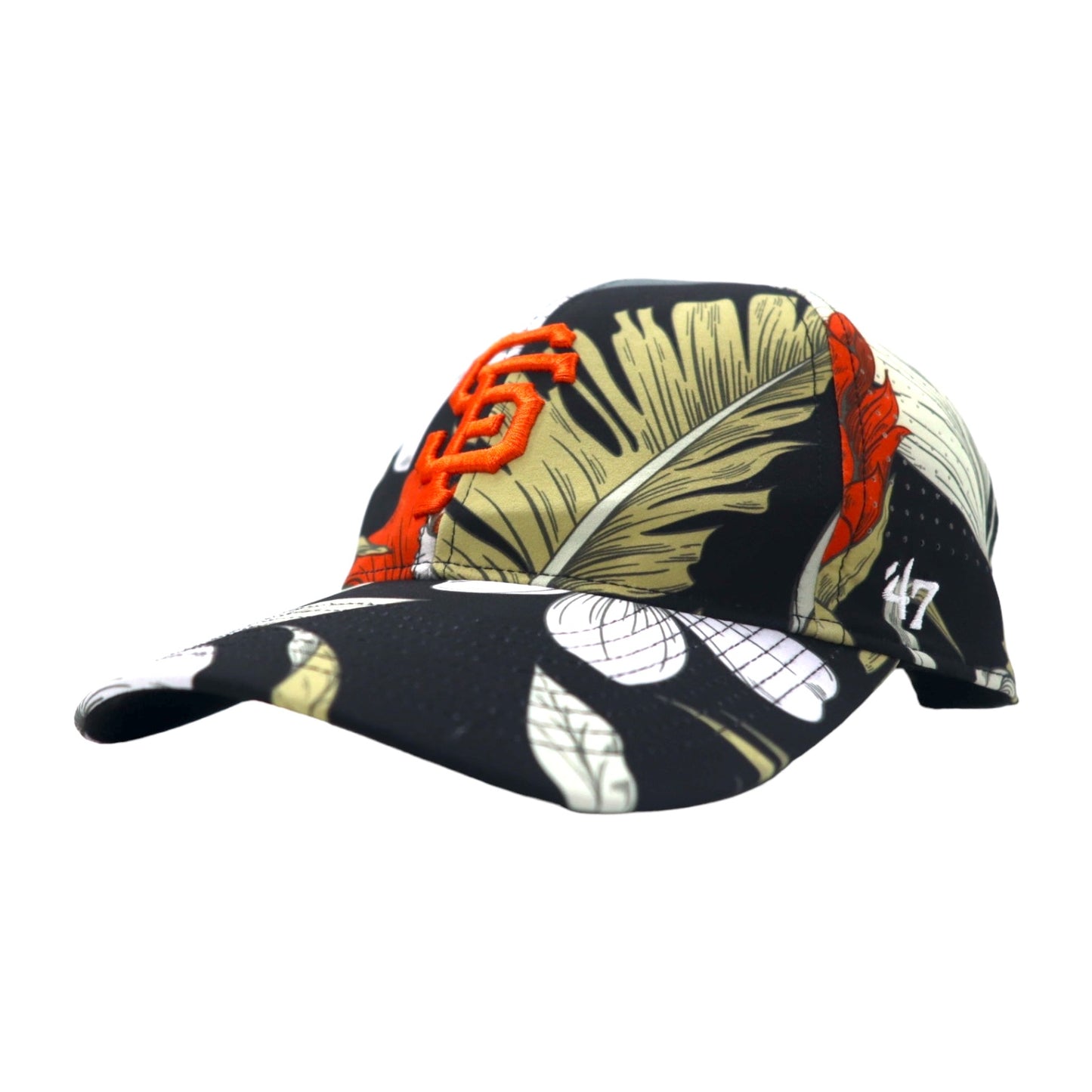 47 FORTY SEVEN ベースボールキャップ スナップバック OSFA ブラック ポリエステル 総柄 ボタニカル MLB San Francisco Giants スナップバック