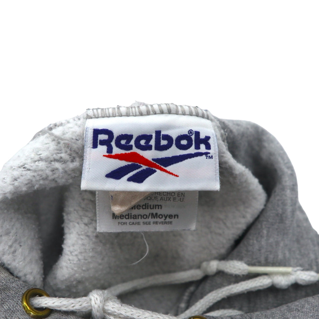 Reebok 90s USA Made Vector Logo Pullover Hoodie M Grey Cotton