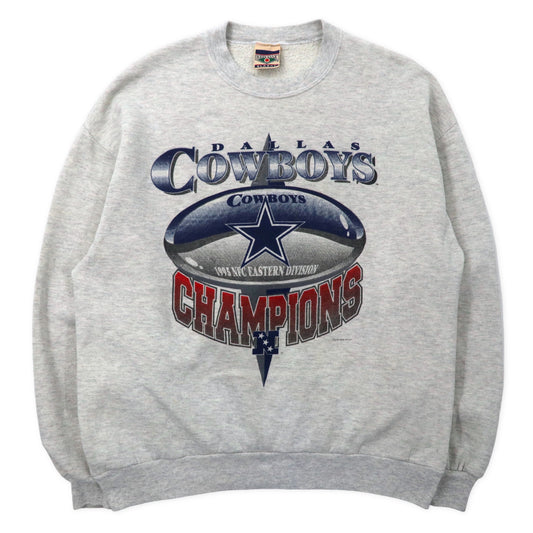 RED OAK USA製 90年代 NFL フットボール プリントスウェット XL グレー コットン DALLAS COWBOYS