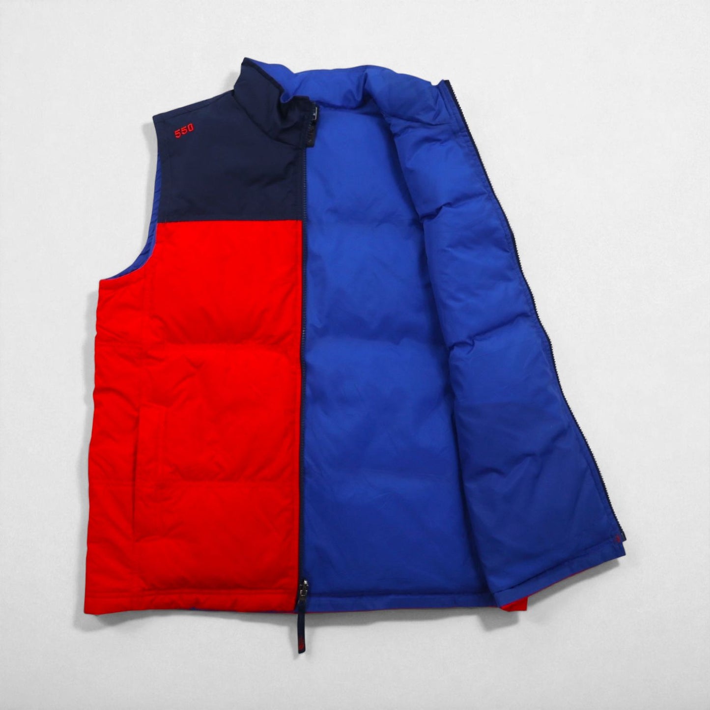 THE NORTH FACE 550 Fill Power Down Vest, Size L, Red, Two-Tone, US Standard