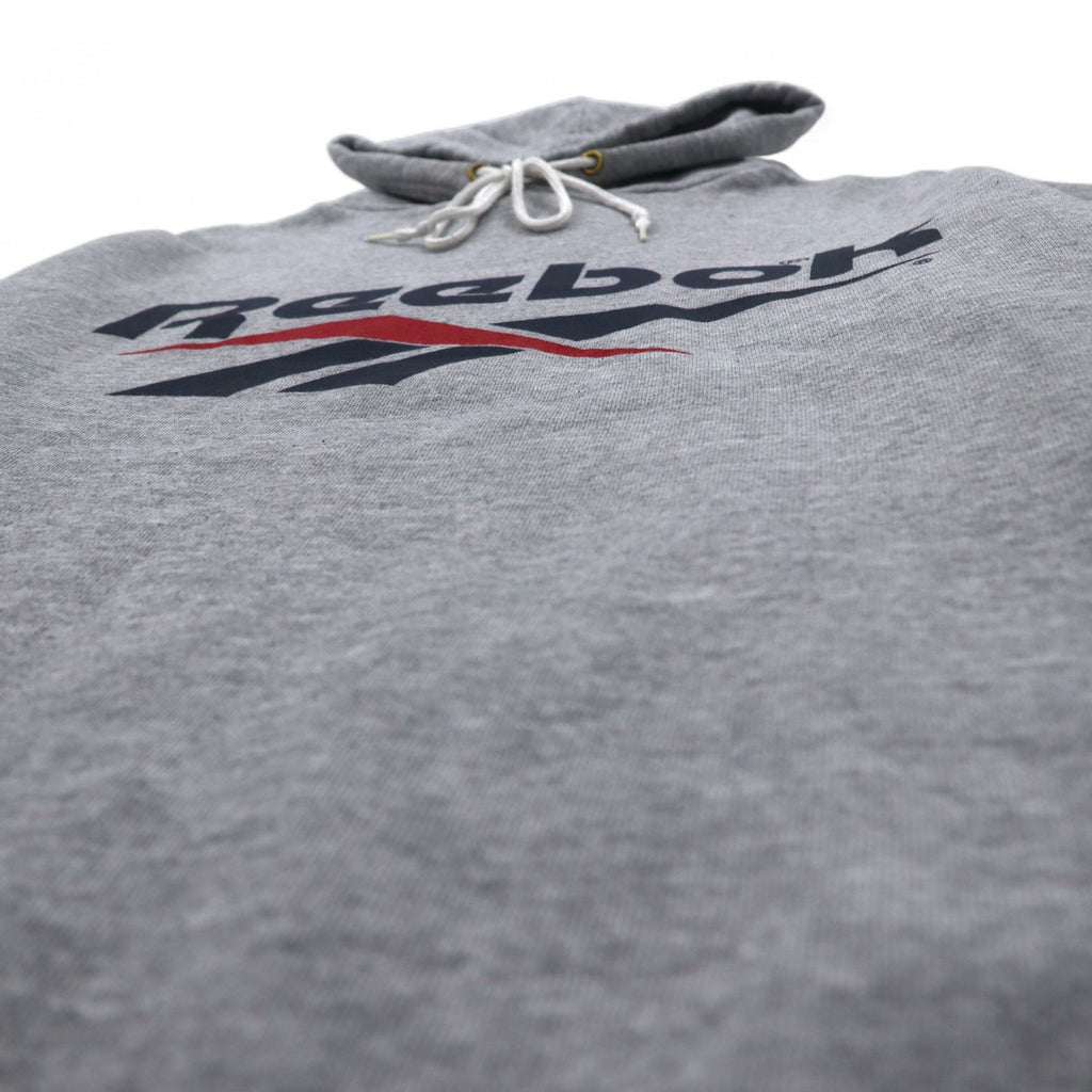 Reebok 90s USA Made Vector Logo Pullover Hoodie M Grey Cotton