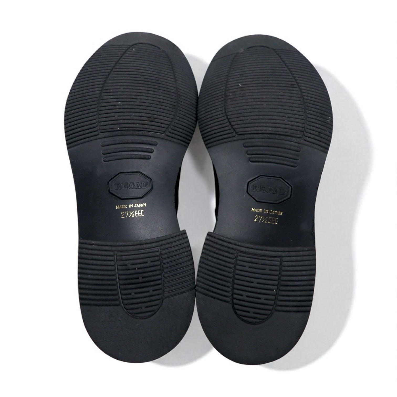 REGAL JN01 Plain Toe Dress Shoes, Size 27.5cm, Black Leather, Wingtip, Made in Japan