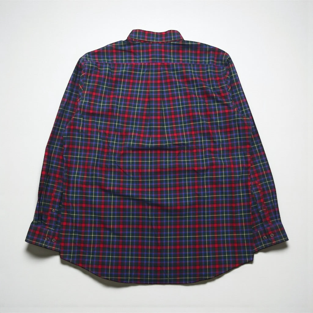LLBean Button-Down Shirt, Large, Red, Cotton, Traditional Fit, Check, 500539