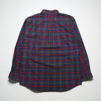 LLBean Button-Down Shirt, Large, Red, Cotton, Traditional Fit, Check, 500539