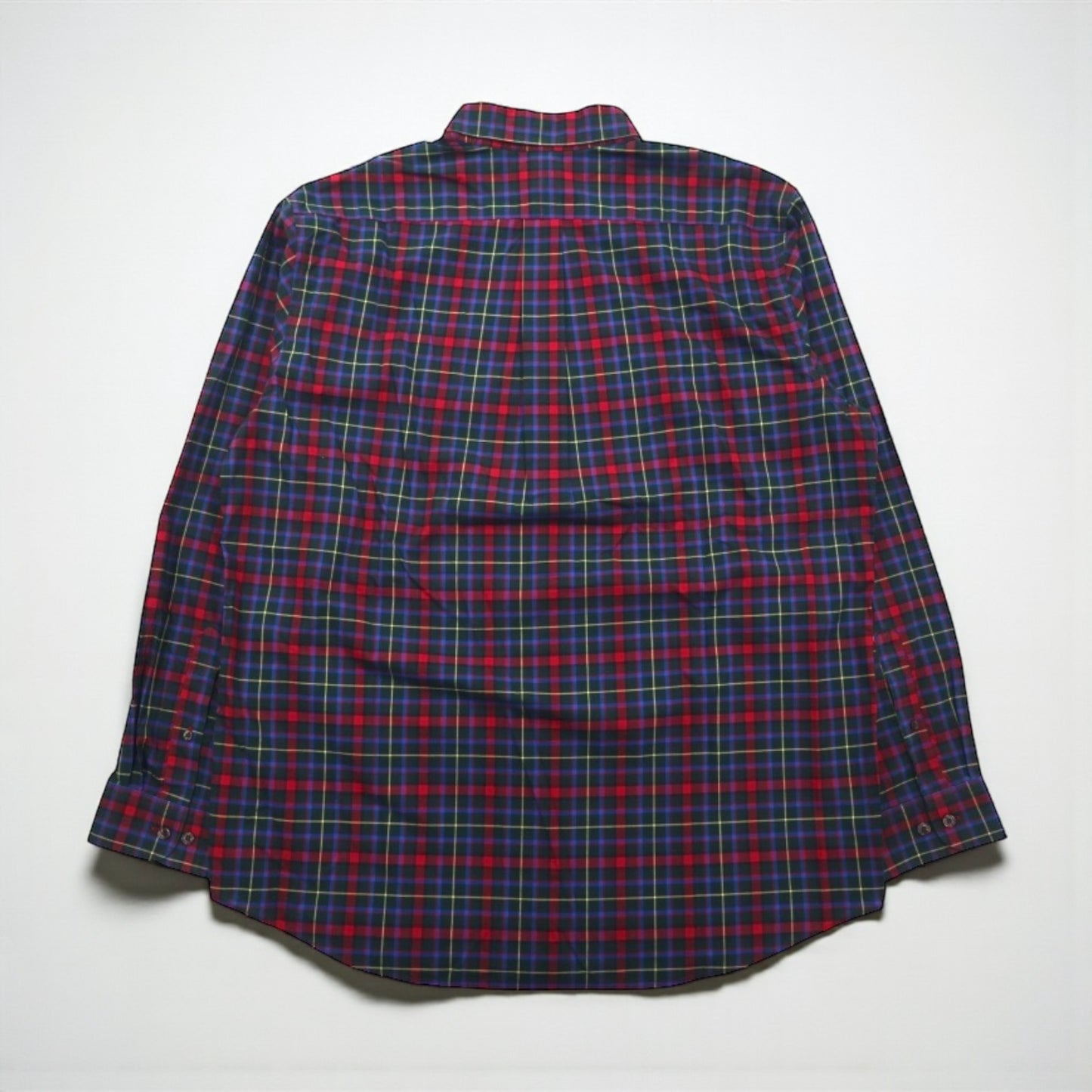 LLBean Button-Down Shirt, Large, Red, Cotton, Traditional Fit, Check, 500539