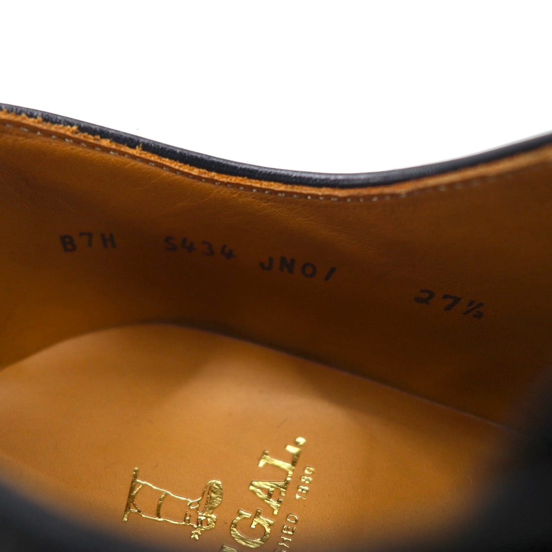 REGAL JN01 Plain Toe Dress Shoes, Size 27.5cm, Black Leather, Wingtip, Made in Japan