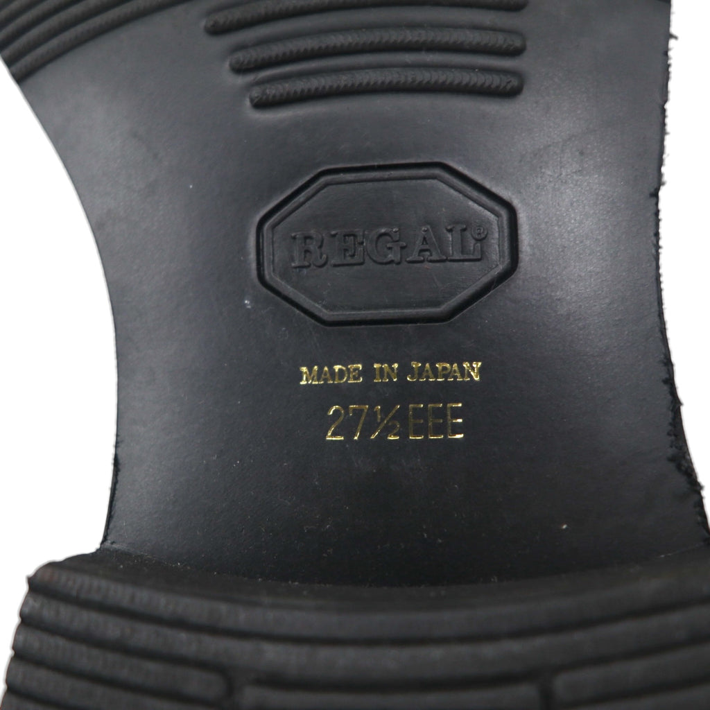 REGAL JN01 Plain Toe Dress Shoes, Size 27.5cm, Black Leather, Wingtip, Made in Japan