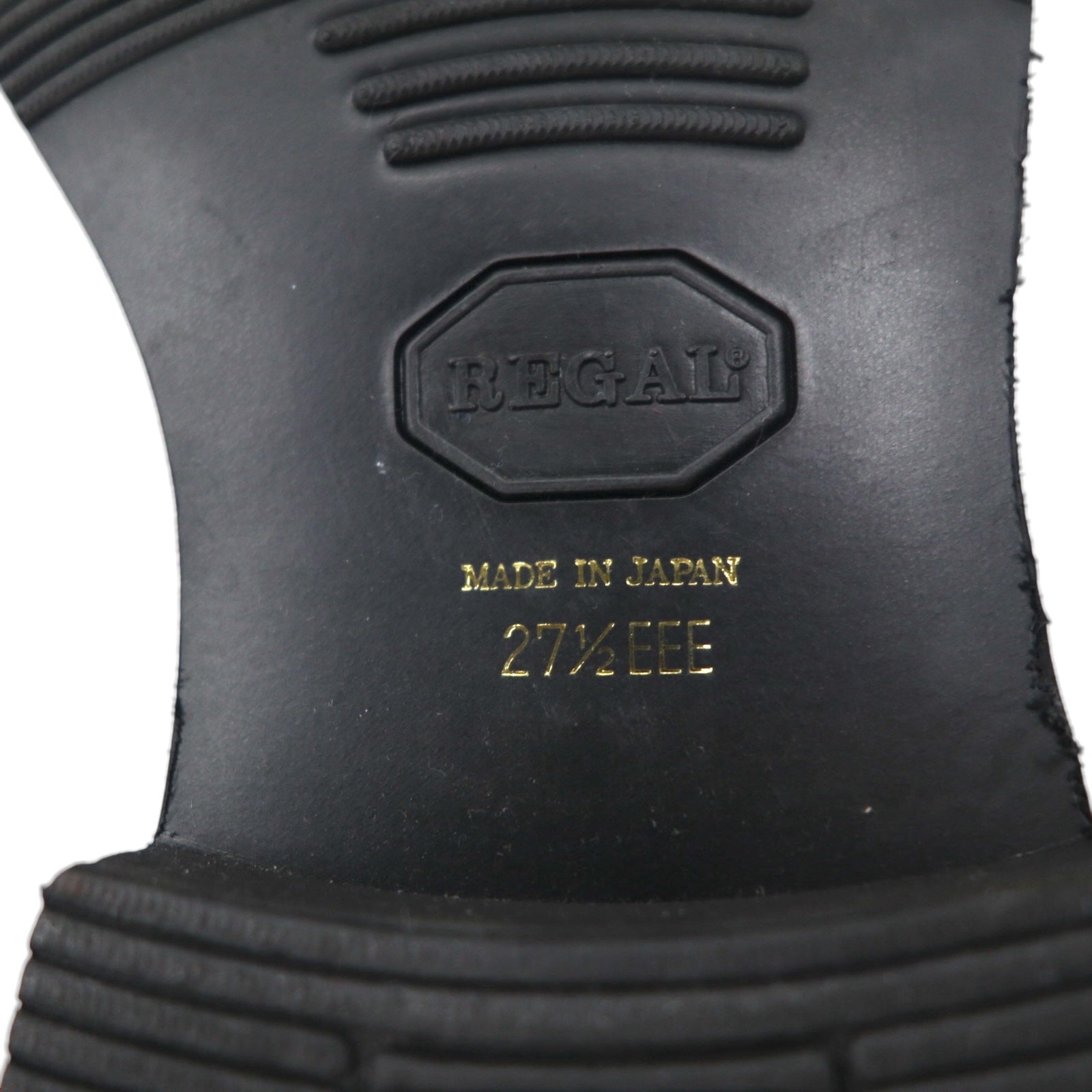 REGAL JN01 Plain Toe Dress Shoes, Size 27.5cm, Black Leather, Wingtip, Made in Japan