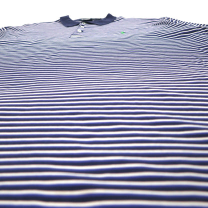 Polo by Ralph Lauren 90年代 ポロシャツ XL ビッグサイズ ネイビー ボーダー ピマコットン GOLF FIT スモールポニー刺繍 ペルー製