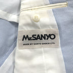 Vintage 90s Japan Made Traditional Suit Mr. SANYO Seersucker 2B Suit Set S Blue Stripe Wide