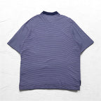 Polo by Ralph Lauren 90s Polo Shirt XL Big Size Navy Striped Pima Cotton GOLF FIT Small Pony Embroidery Made in Peru