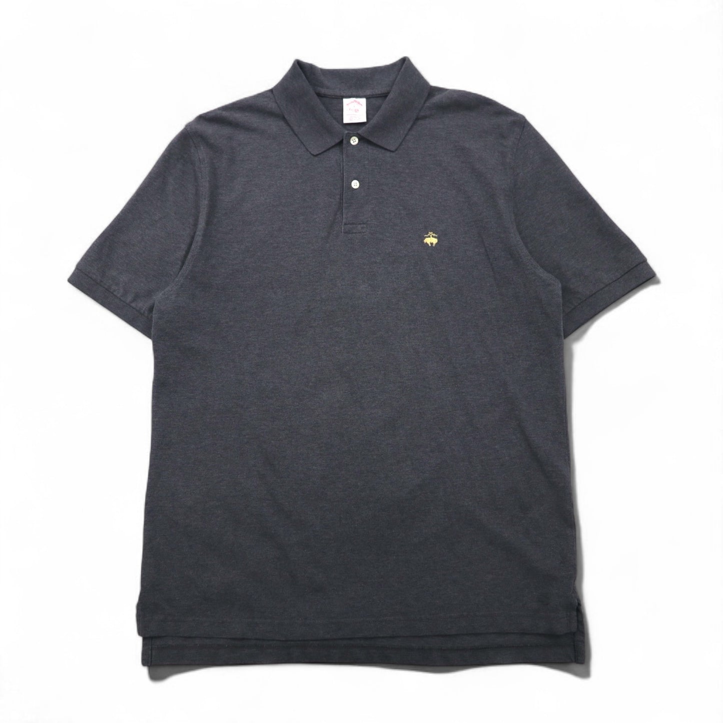 Brooks Brothers Polo Shirt, Size L, Gray, Cotton, Pique, with Embroidered Logo