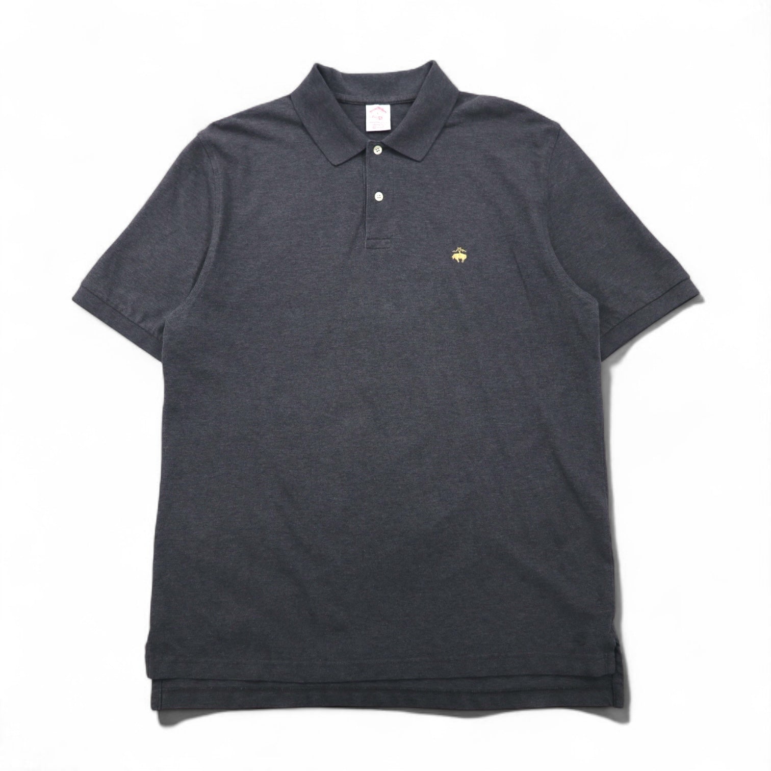 Brooks Brothers Polo Shirt, Size L, Gray, Cotton, Pique, with Embroidered Logo