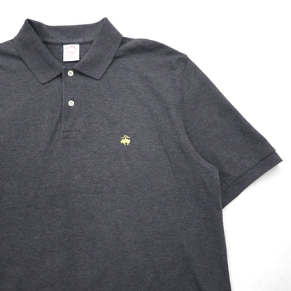 Brooks Brothers Polo Shirt, Size L, Gray, Cotton, Pique, with Embroidered Logo