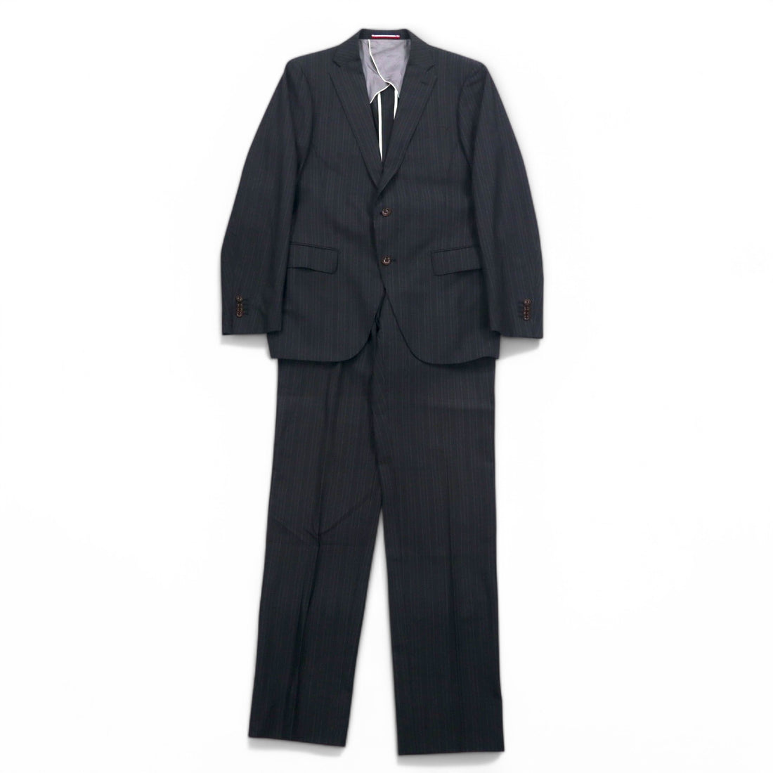 PERSON'S FOR MEN 2B Suit Set Up XL Gray Stripe Wool