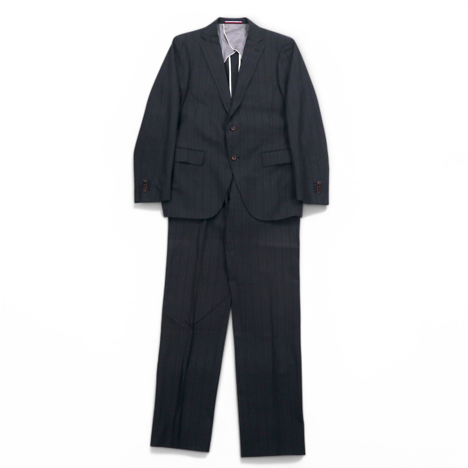 PERSON'S FOR MEN 2B Suit Set Up XL Gray Stripe Wool
