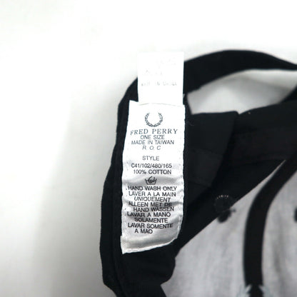 FRED PERRY 6パネルキャップ FREE キャップ ブラック コットン ワンポイントロゴ刺繍