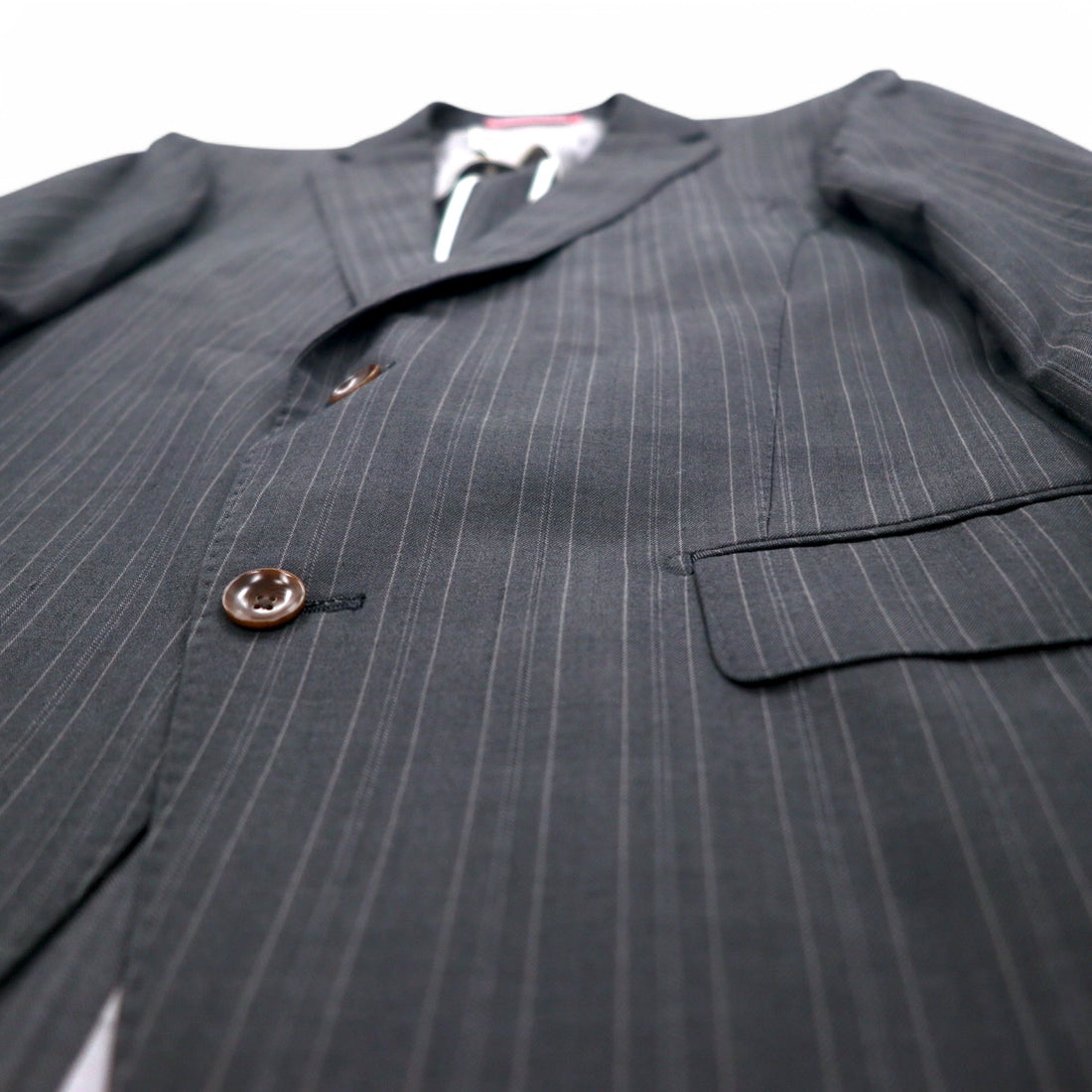 PERSON'S FOR MEN 2B Suit Set Up XL Gray Stripe Wool