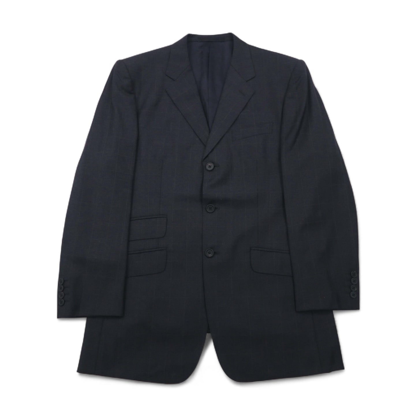 Paul Smith 90年代 SUPER 100's 3B スーツ セットアップ XL グレー チェック ウール VITALE BARBERIS CANONICO イタリア製生地 日本製