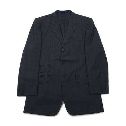 Paul Smith 90年代 SUPER 100's 3B スーツ セットアップ XL グレー チェック ウール VITALE BARBERIS CANONICO イタリア製生地 日本製