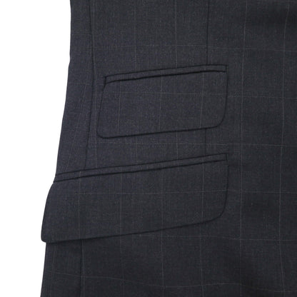Paul Smith 90年代 SUPER 100's 3B スーツ セットアップ XL グレー チェック ウール VITALE BARBERIS CANONICO イタリア製生地 日本製