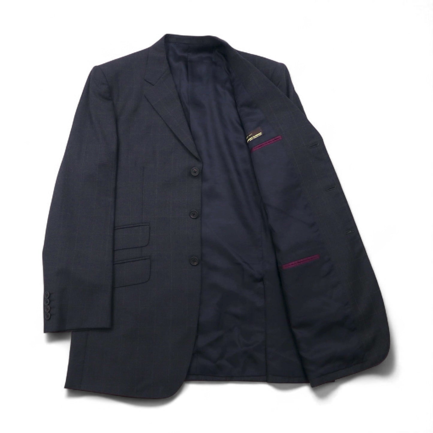 Paul Smith 90年代 SUPER 100's 3B スーツ セットアップ XL グレー チェック ウール VITALE BARBERIS CANONICO イタリア製生地 日本製