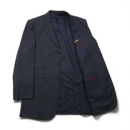 Paul Smith 90年代 SUPER 100's 3B スーツ セットアップ XL グレー チェック ウール VITALE BARBERIS CANONICO イタリア製生地 日本製