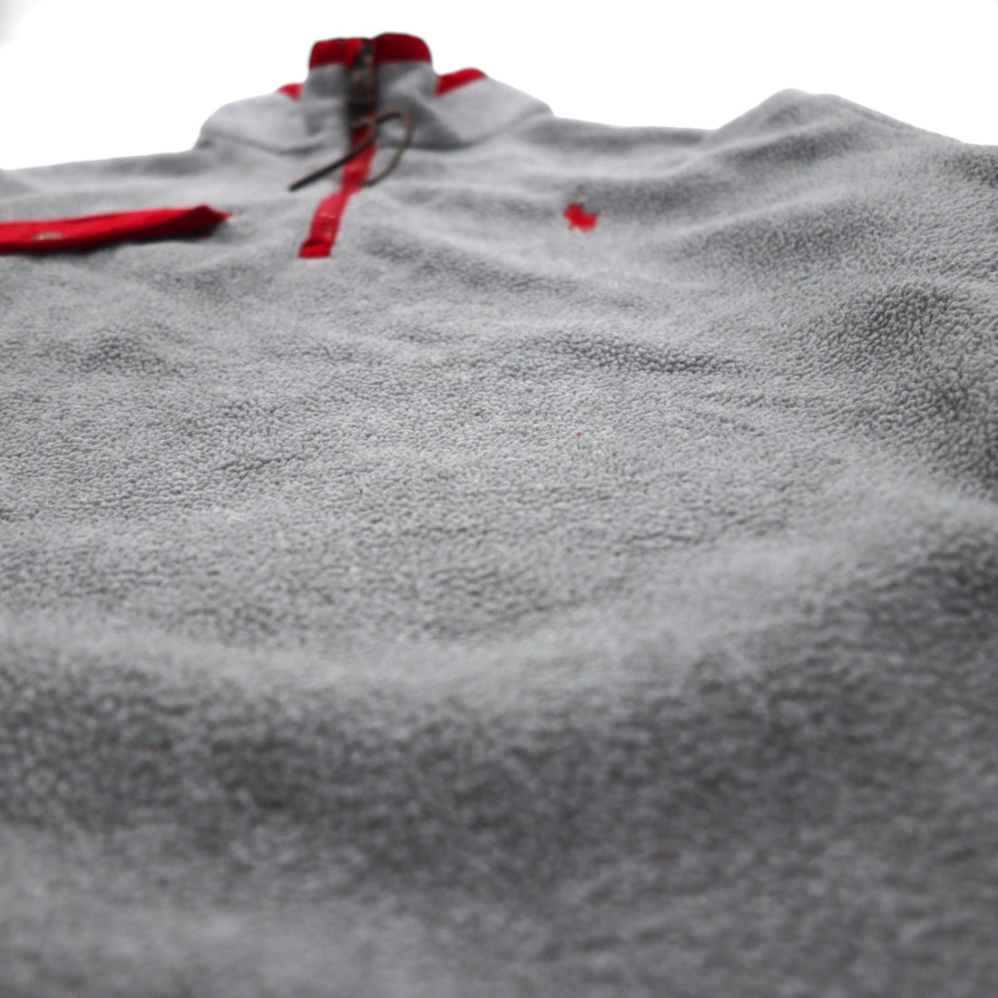 Polo Ralph Lauren ハーフジップ フリースジャケット M グレー 胸ポケット スモールポニー刺繡