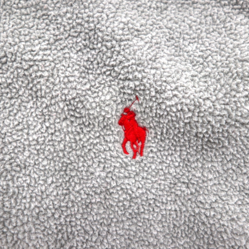 Polo Ralph Lauren ハーフジップ フリースジャケット M グレー 胸ポケット スモールポニー刺繡